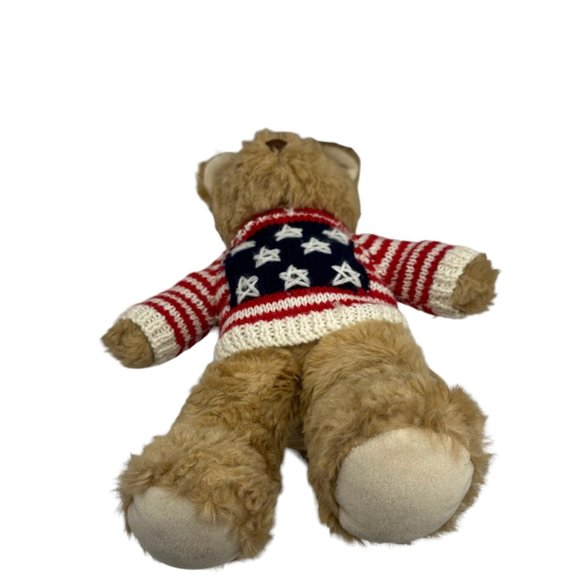 Teddy Bear Tan Brown Eyes Stars Stripes Shirt Gina Stuffed Animal Plush Toy - Picture 6 of 10